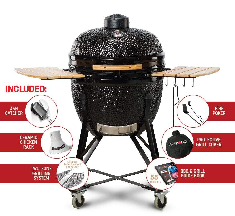 čierny gril kamado grande limited